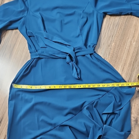 Maison Tara Women’s Sapphire Blue Ruffle Dress 16 - Picture 7 of 10